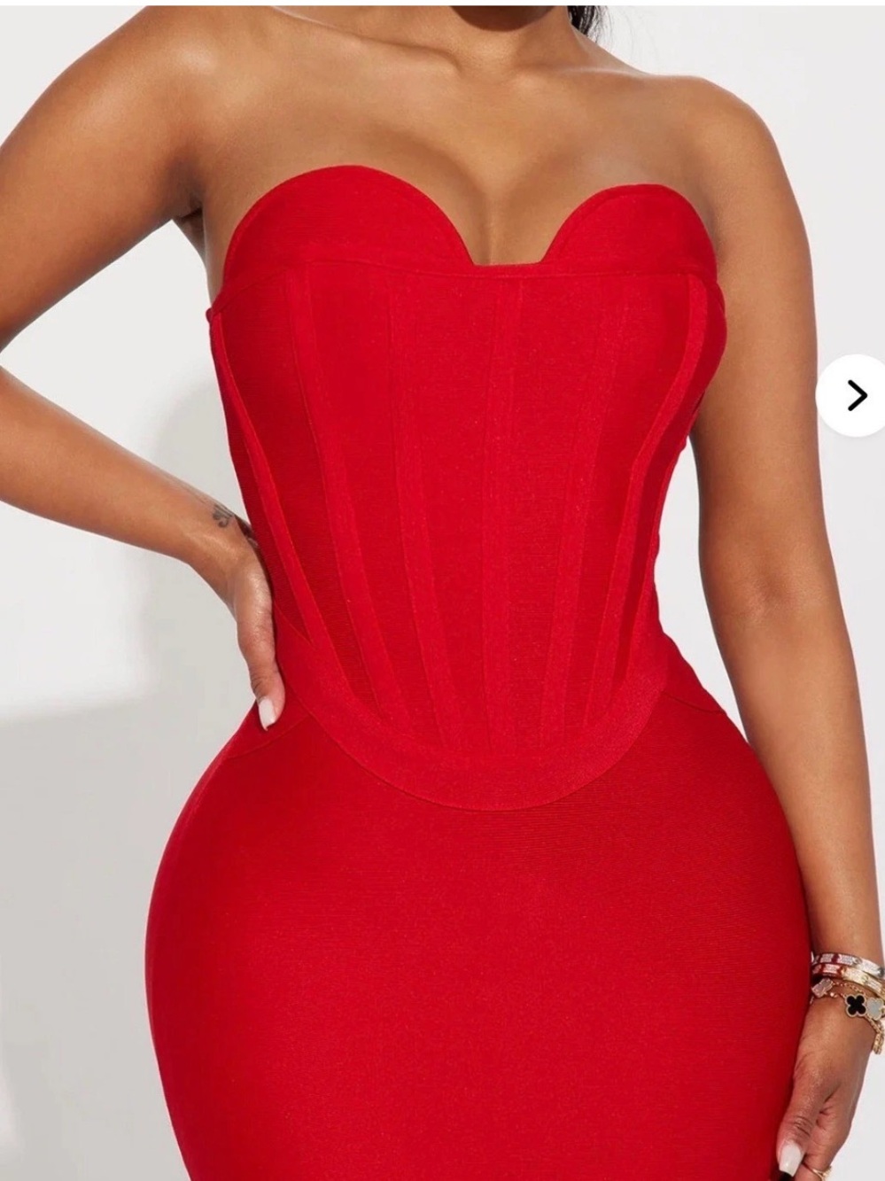 ๐ฅ Gorgeous Red Strapless Corset Mermaid Gown - Picture 2 of 5